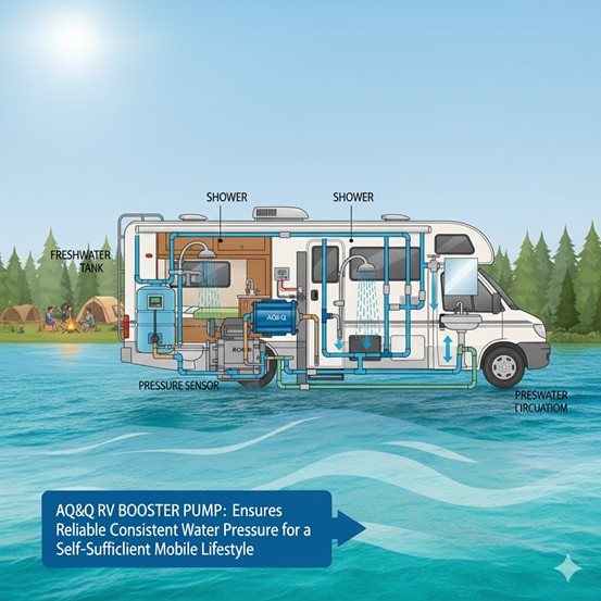 Zastosowanie pomp AQ&Q w systemach wodnych kamperów (RV)